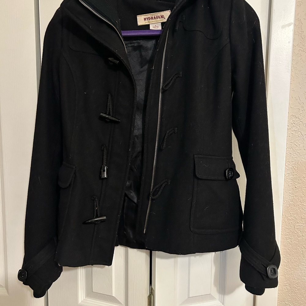 Hydraulic Black Pea Coat